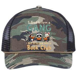 Funny Book Club Animal Gang I Tried To Form A Gang Design Retro Rope Trucker Hat Cap