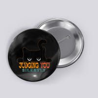 Funny Black Cat Judging You Silently Sarcastic Cat  Button