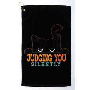 Funny Black Cat Judging You Silently Sarcastic Cat  Platinum Collection Golf Towel