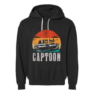 Funny Boating Captoon Pontoon Tritoon Captain Pontoon Boat Garment-Dyed Fleece Hoodie