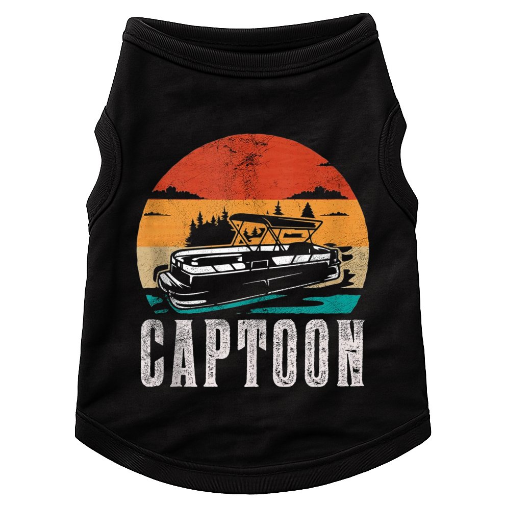 Funny Boating Captoon Pontoon Tritoon Captain Pontoon Boat Doggie Tank