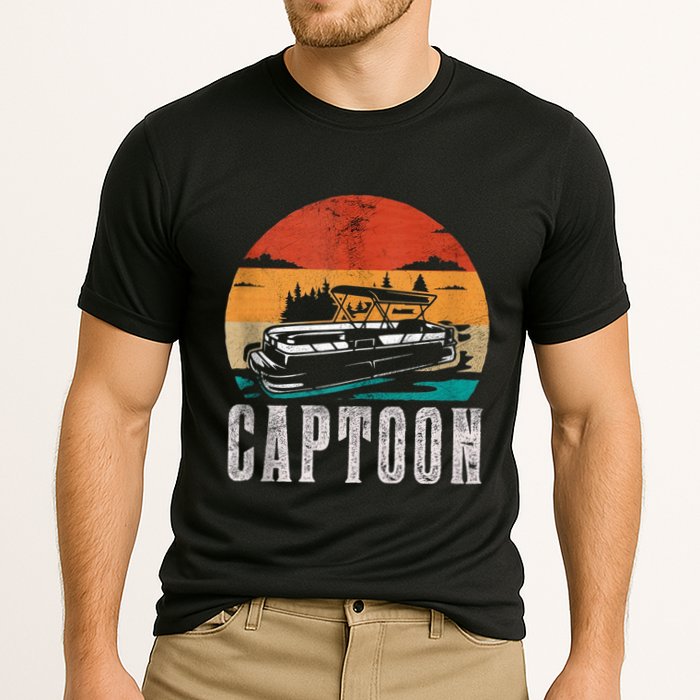 Funny Boating Captoon Pontoon Tritoon Captain Pontoon Boat Performance Shirt