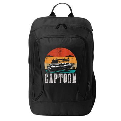 Funny Boating Captoon Pontoon Tritoon Captain Pontoon Boat City Backpack