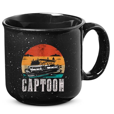 Funny Boating Captoon Pontoon Tritoon Captain Pontoon Boat 15oz Campfire Ceramic Mug