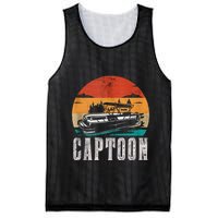 Funny Boating Captoon Pontoon Tritoon Captain Pontoon Boat Mesh Reversible Basketball Jersey Tank