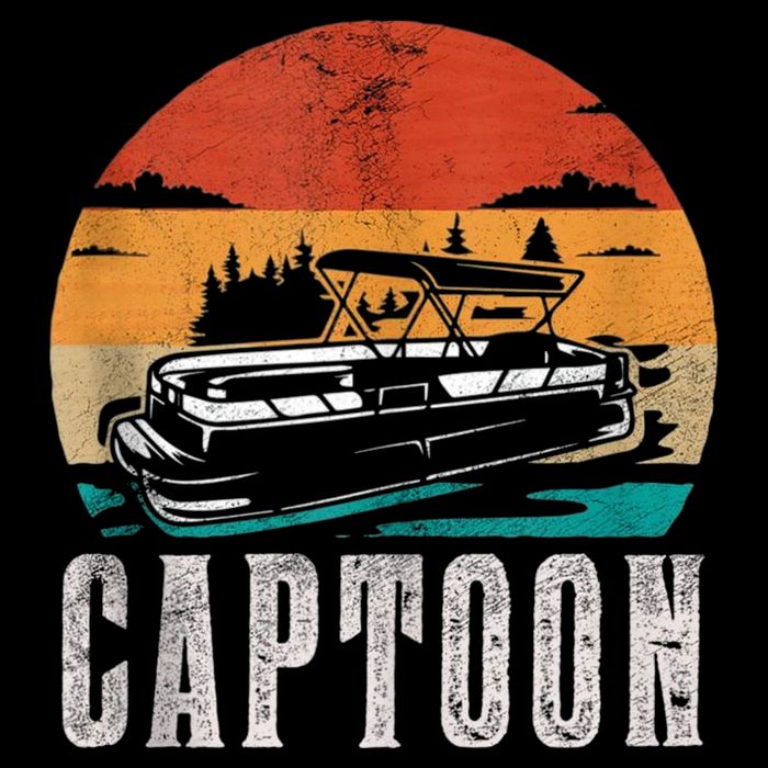 Funny Boating Captoon Pontoon Tritoon Captain Pontoon Boat Poster