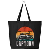 Funny Boating Captoon Pontoon Tritoon Captain Pontoon Boat 25L Jumbo Tote