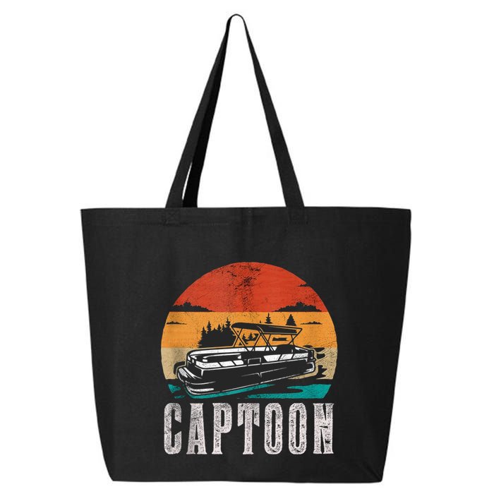 Funny Boating Captoon Pontoon Tritoon Captain Pontoon Boat 25L Jumbo Tote