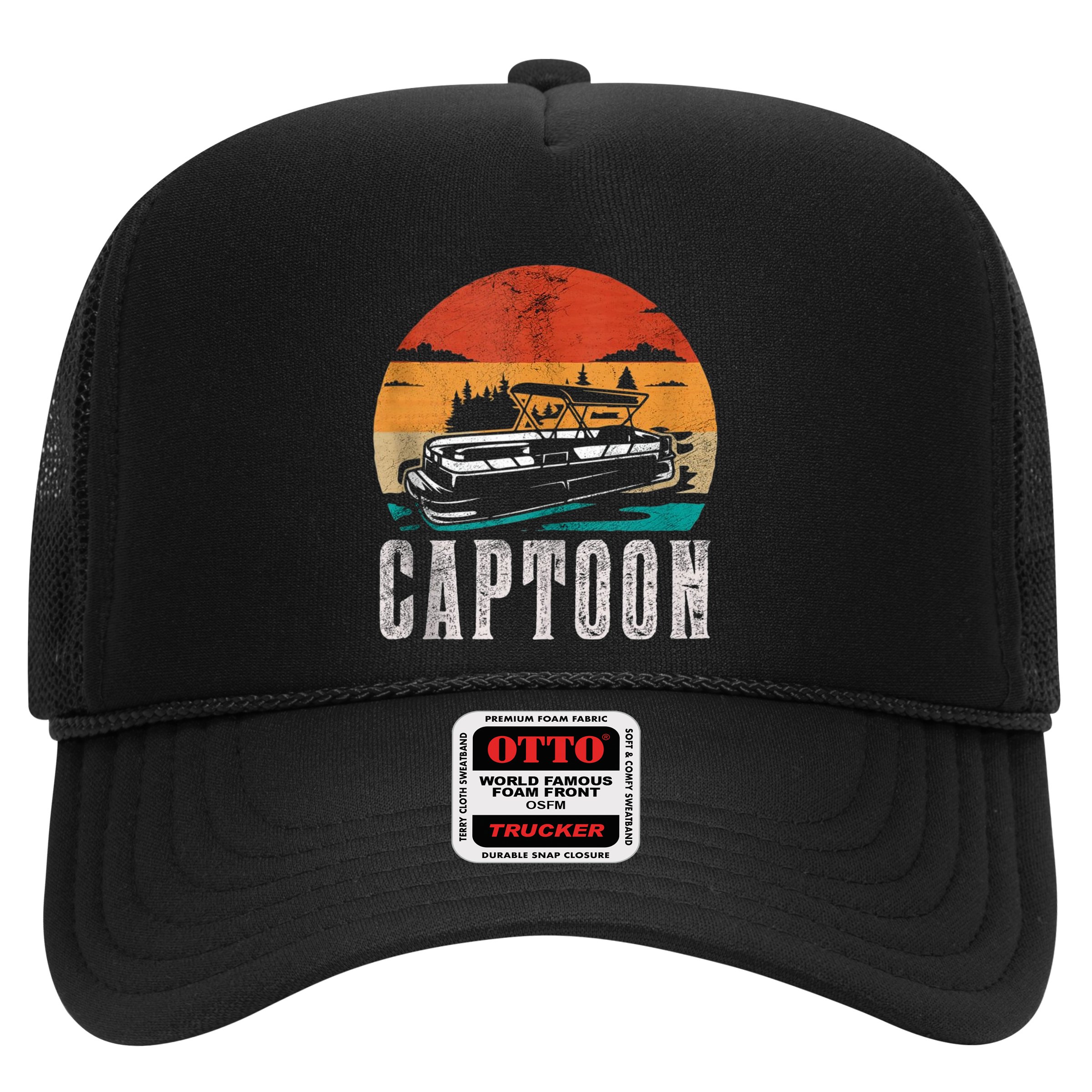 Funny Boating Captoon Pontoon Tritoon Captain Pontoon Boat Hat