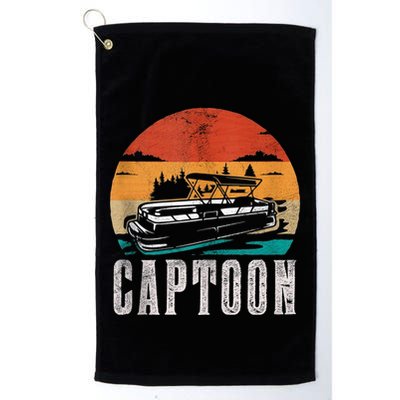 Funny Boating Captoon Pontoon Tritoon Captain Pontoon Boat Golf Towel