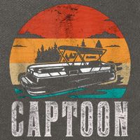 Funny Boating Captoon Pontoon Tritoon Captain Pontoon Boat Cotton Canvas Backpack