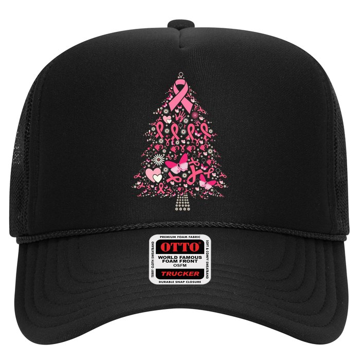 Funny Breast Cancer Awareness Christmas Tree Xmas Pink Trucker Hat