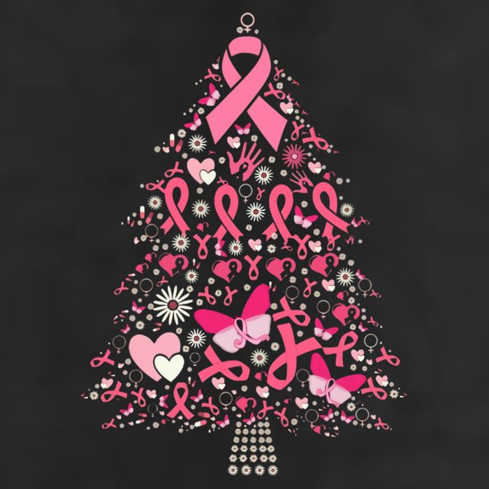 Funny Breast Cancer Awareness Christmas Tree Xmas Pink Trucker Hat