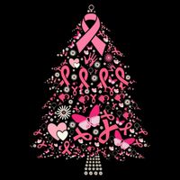 Funny Breast Cancer Awareness Christmas Tree Xmas Pink Women's Crop Top Tee