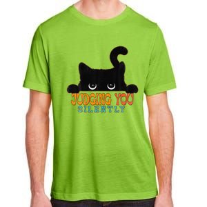 Funny Black Cat Judging You Silently Sarcastic Cat Adult ChromaSoft Performance T-Shirt