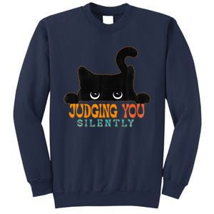 Funny Black Cat Judging You Silently Sarcastic Cat Sweatshirt