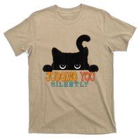 Funny Black Cat Judging You Silently Sarcastic Cat T-Shirt