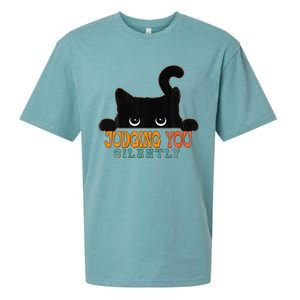 Funny Black Cat Judging You Silently Sarcastic Cat Sueded Cloud Jersey T-Shirt