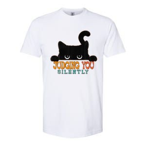 Funny Black Cat Judging You Silently Sarcastic Cat Softstyle CVC T-Shirt