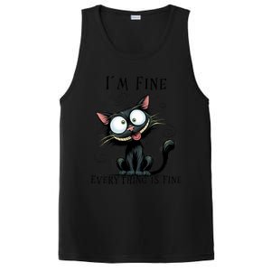 Funny Black Cat IM Fine Everything Is Fine Gift PosiCharge Competitor Tank