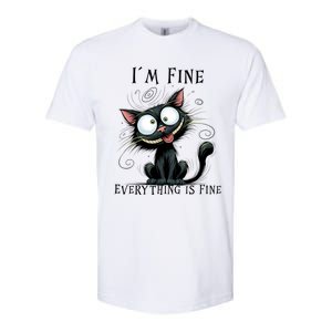 Funny Black Cat IM Fine Everything Is Fine Gift Softstyle CVC T-Shirt