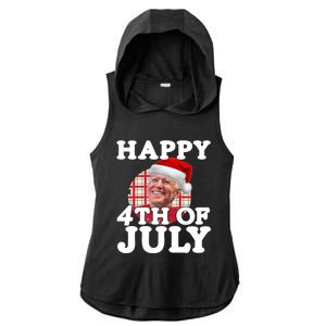 Funny Biden Christmas Xmas Happy Fourth Of July Republican Gift Ladies PosiCharge Tri-Blend Wicking Draft Hoodie Tank