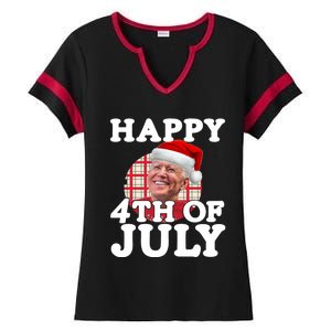 Funny Biden Christmas Xmas Happy Fourth Of July Republican Gift Ladies Halftime Notch Neck Tee