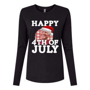 Funny Biden Christmas Xmas Happy Fourth Of July Republican Gift Womens Cotton Relaxed Long Sleeve T-Shirt