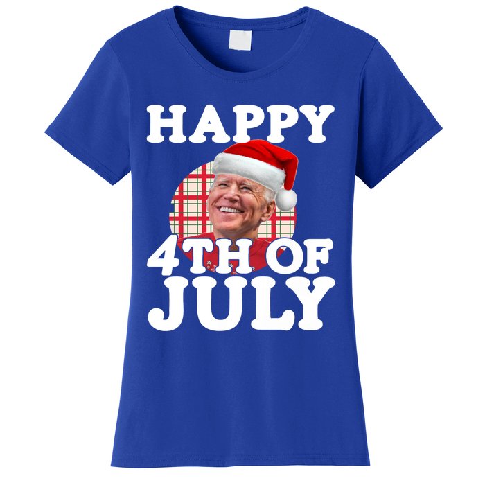 Funny Biden Christmas Xmas Happy Fourth Of July Republican Gift Women's T-Shirt