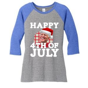 Funny Biden Christmas Xmas Happy Fourth Of July Republican Gift Women's Tri-Blend 3/4-Sleeve Raglan Shirt