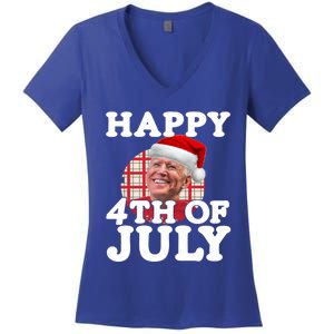 Funny Biden Christmas Xmas Happy Fourth Of July Republican Gift Women's V-Neck T-Shirt