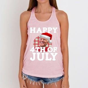 Funny Biden Christmas Xmas Happy Fourth Of July Republican Gift Women's Knotted Racerback Tank