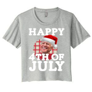 Funny Biden Christmas Xmas Happy Fourth Of July Republican Gift Women's Crop Top Tee