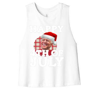 Funny Biden Christmas Xmas Happy Fourth Of July Republican Gift Women's Racerback Cropped Tank