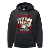 Funny Bridge Card Game Rose Behind Every Great Bridge Player Performance Fleece Hoodie