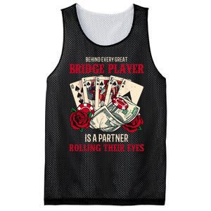 Funny Bridge Card Game Rose Behind Every Great Bridge Player Mesh Reversible Basketball Jersey Tank