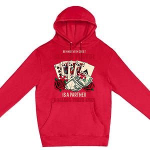 Funny Bridge Card Game Rose Behind Every Great Bridge Player Premium Pullover Hoodie