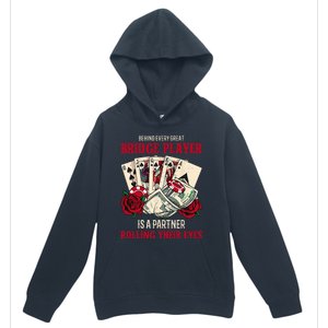 Funny Bridge Card Game Rose Behind Every Great Bridge Player Urban Pullover Hoodie