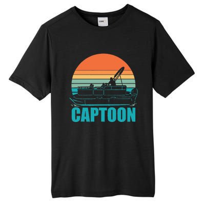 Funny Boating Captoon Pontoon Tritoon Captain Pontoon Boat Tall Fusion ChromaSoft Performance T-Shirt