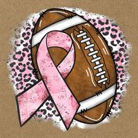 Football Breast Cancer Awareness Pink Ribbon Leopard Cotton Canvas Backpack