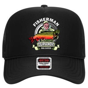 Fisherman Big Catch Tournament High Crown Mesh Back Trucker Hat