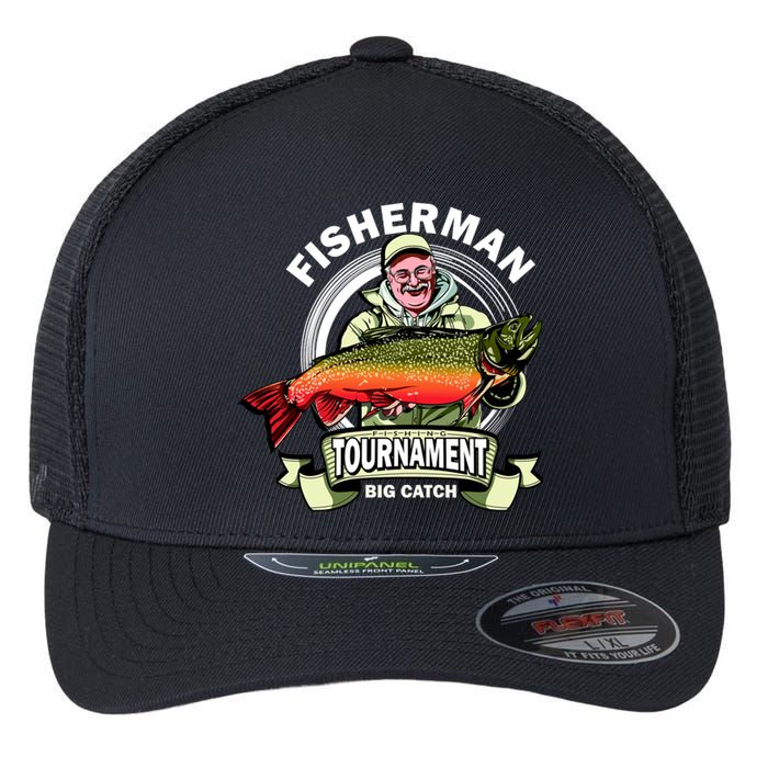 Fisherman Big Catch Tournament Flexfit Unipanel Trucker Cap