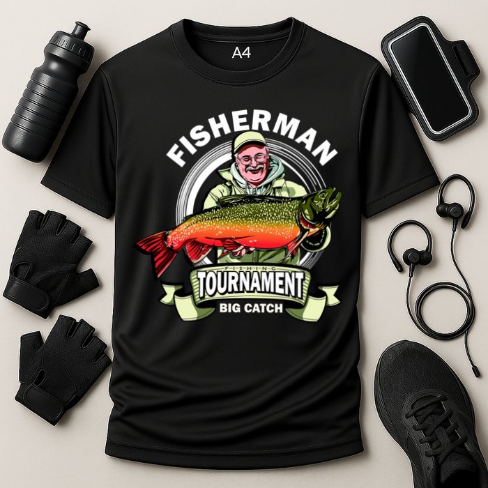 Fisherman Big Catch Tournament Cooling Performance Crew T-Shirt