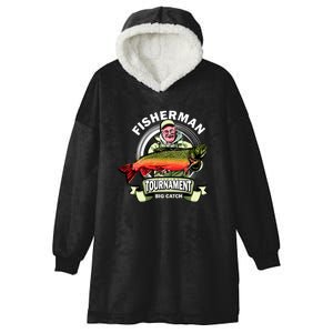 Fisherman Big Catch Tournament Hooded Wearable Blanket