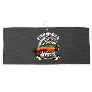 Fisherman Big Catch Tournament Large Microfiber Waffle Golf Towel