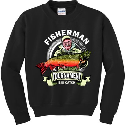 Fisherman Big Catch Tournament Kids Sweatshirt