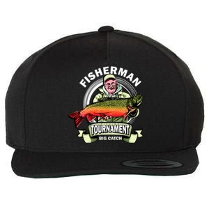 Fisherman Big Catch Tournament Wool Snapback Cap