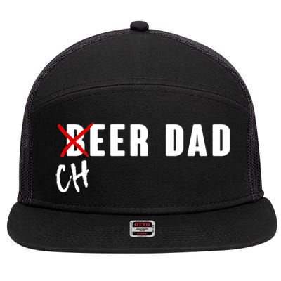 Funny Beer Cheer Dad 7 Panel Mesh Trucker Snapback Hat