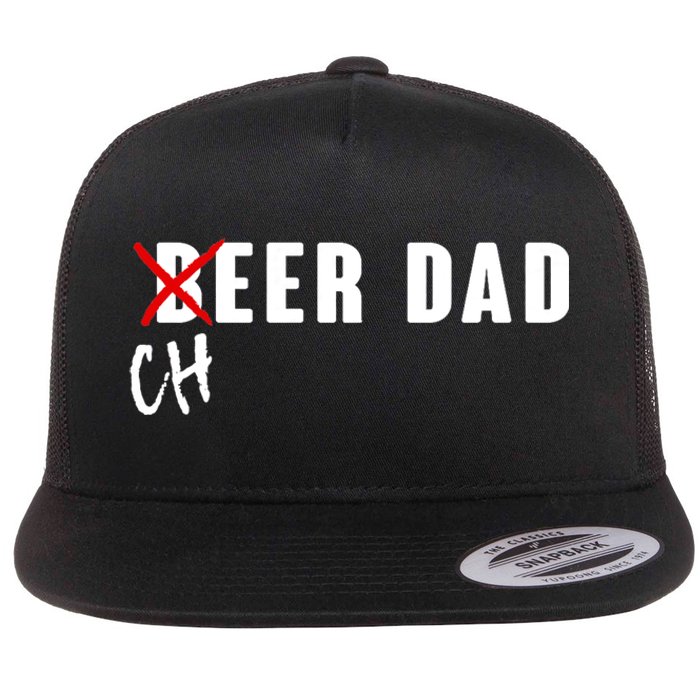 Funny Beer Cheer Dad Flat Bill Trucker Hat