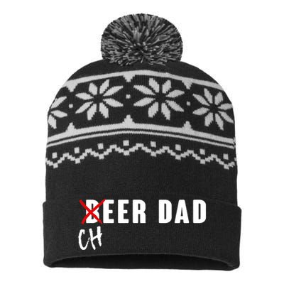 Funny Beer Cheer Dad USA-Made Snowflake Beanie